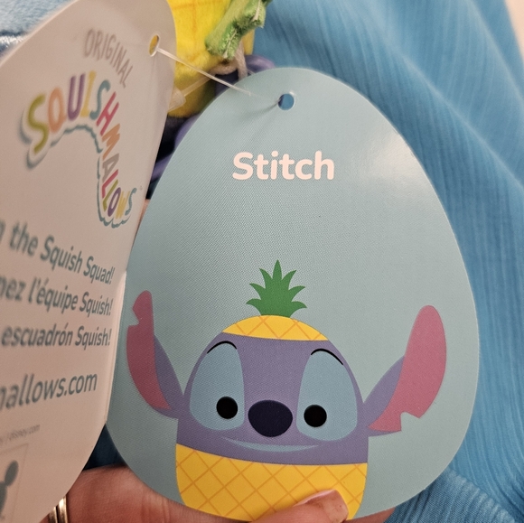 NWT Stitch In Pineapple Disney 3.5" Squishmallow Plush Clip Keychain - Picture 3 of 5